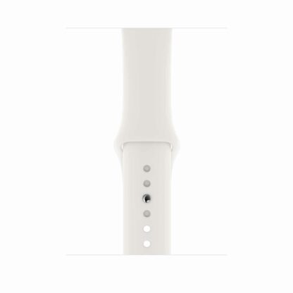 Montre Apple Watch Series 4 Aluminium Argent Sport blanche