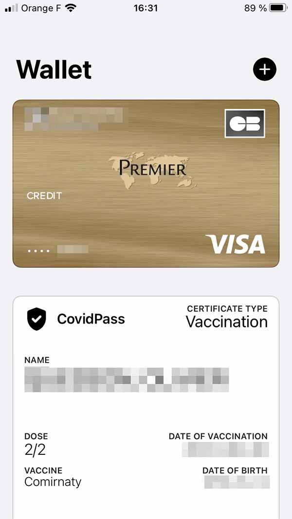 covidpass wallet sur iPhone