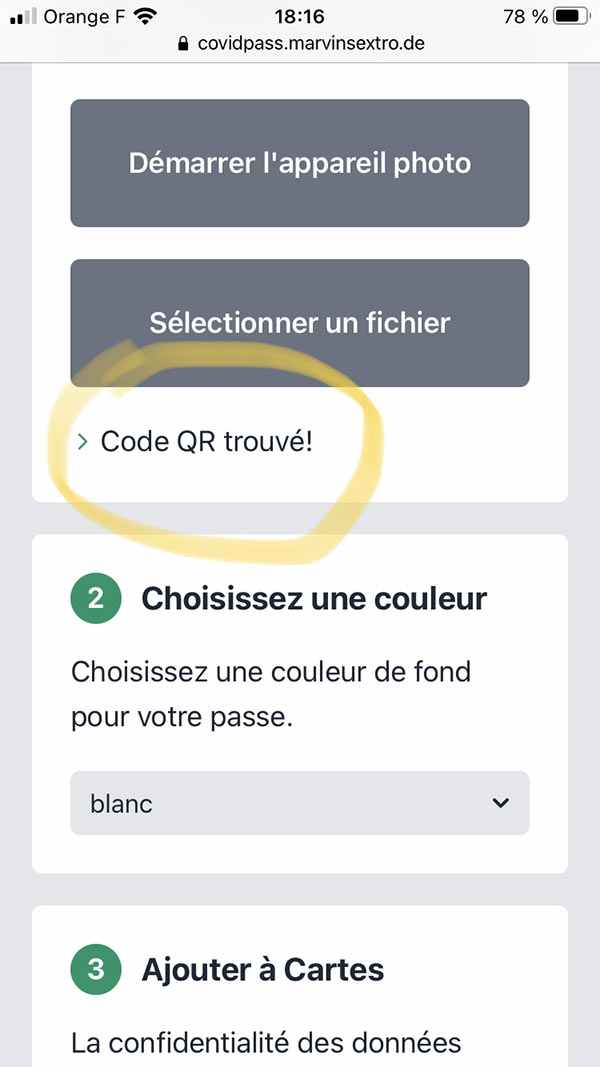 QR-code trouvé