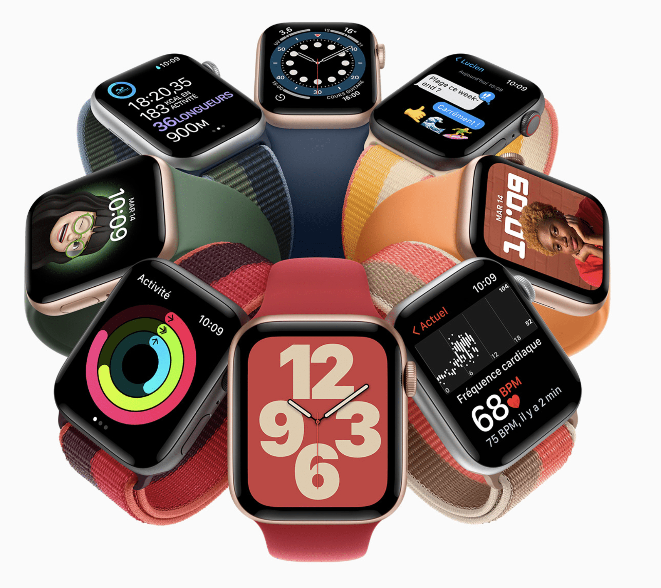 Modèles d'Apple Watch au catalogue 2021